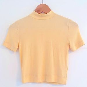 ARITZIA Babaton Gonzalo Mockneck Fitted Crop Tee
